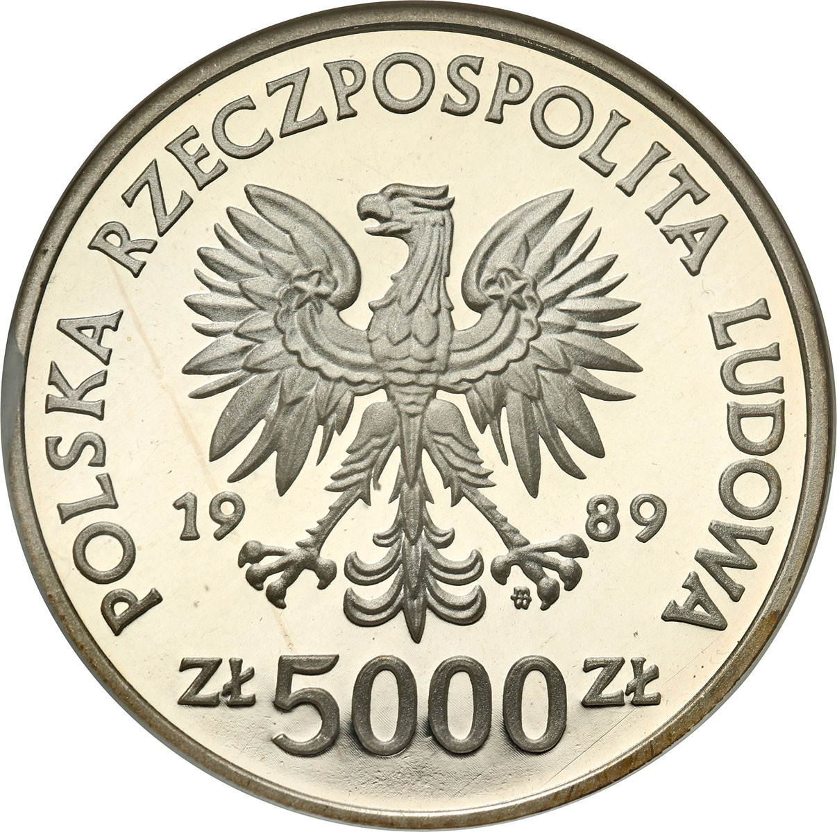PRL. 5.000 złotych 1989 Jagiełło - popiersie - RZADKIE